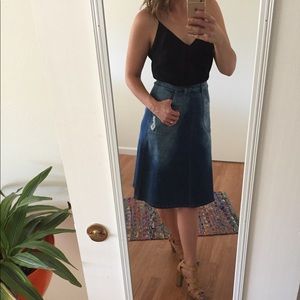 Pilcro & the Letterpress High-Waisted Denim Skirt